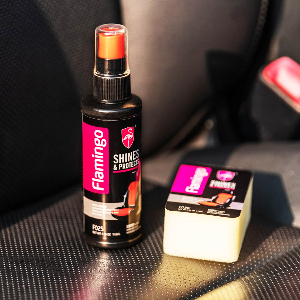 Ефективен спрей и гъба Flamingo за блясък и защитно покритие за текстил и кожа F025, 118мл